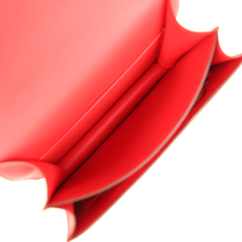 Hermes Constance 18 "Dancing Flowers" Rouge De Coeur Embroidered Swift Palladium Hardware - Image 10