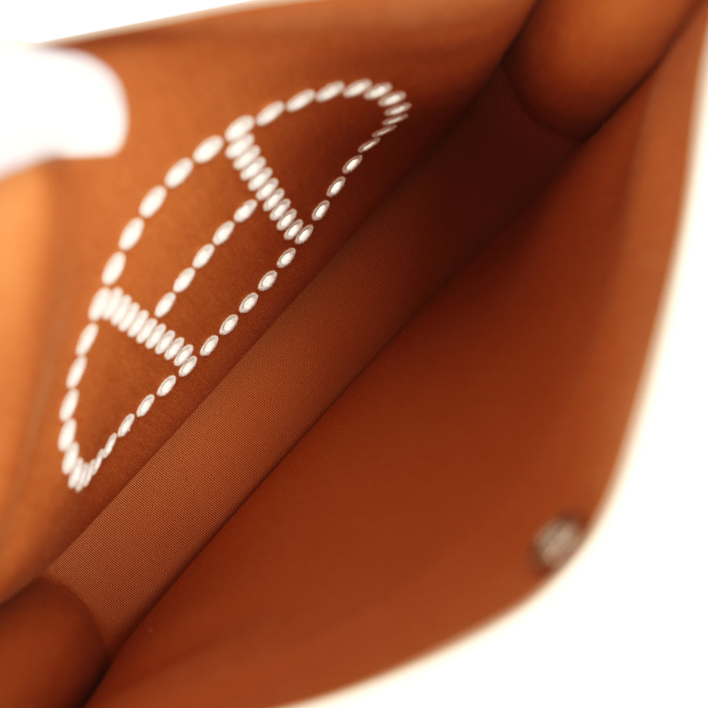 Hermes Neo Evelyne PM Etoupe Officier Canvas and Gris Pale Swift Palladium Hardware - Image 10