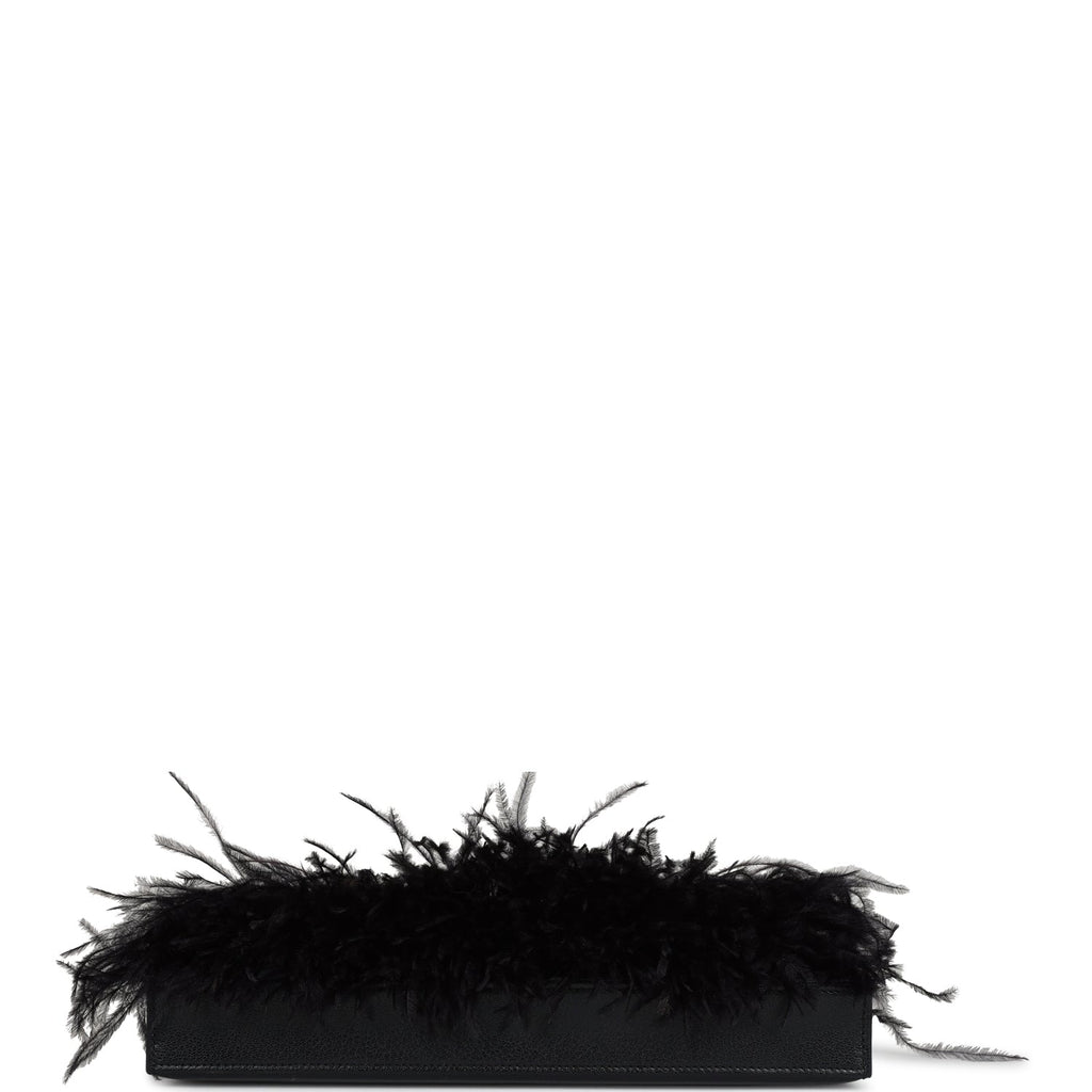 Hermes Kelly Elan Foile Chevre Chamkila and Ostrich Feather Palladium Hardware - Image 7