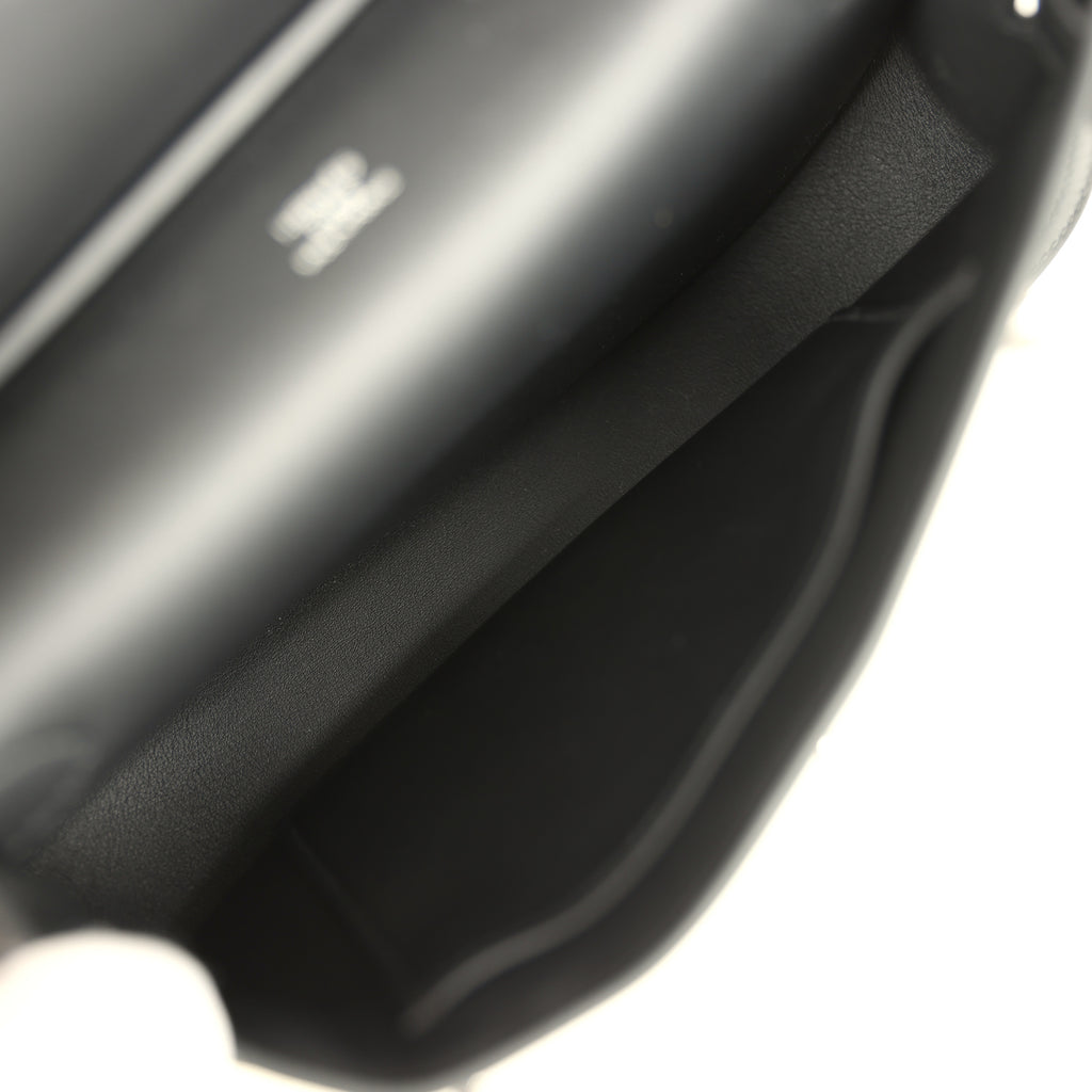 Hermes Mini Jypsiere Black and Ecru Toile H Black Swift Palladium Hardware - Image 10