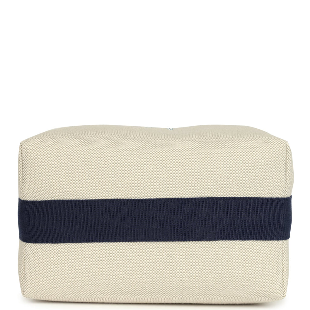 Hermes Bride A Brac Cabriole GM Gris Perle and Bleu Canvas Palladium Hardware - Image 7