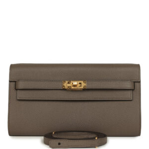 Hermes Kelly Wallet To Go Etain Epsom Gold Hardware