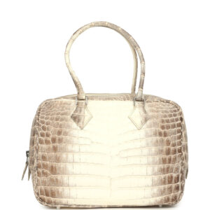 Pre-owned Hermes Plume 28 Himalaya Matte Niloticus Crocodile Palladium Hardware