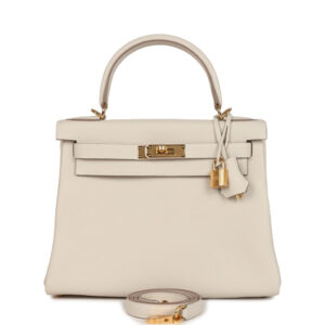 Hermes Kelly Retourne 28 Craie Togo Gold Hardware