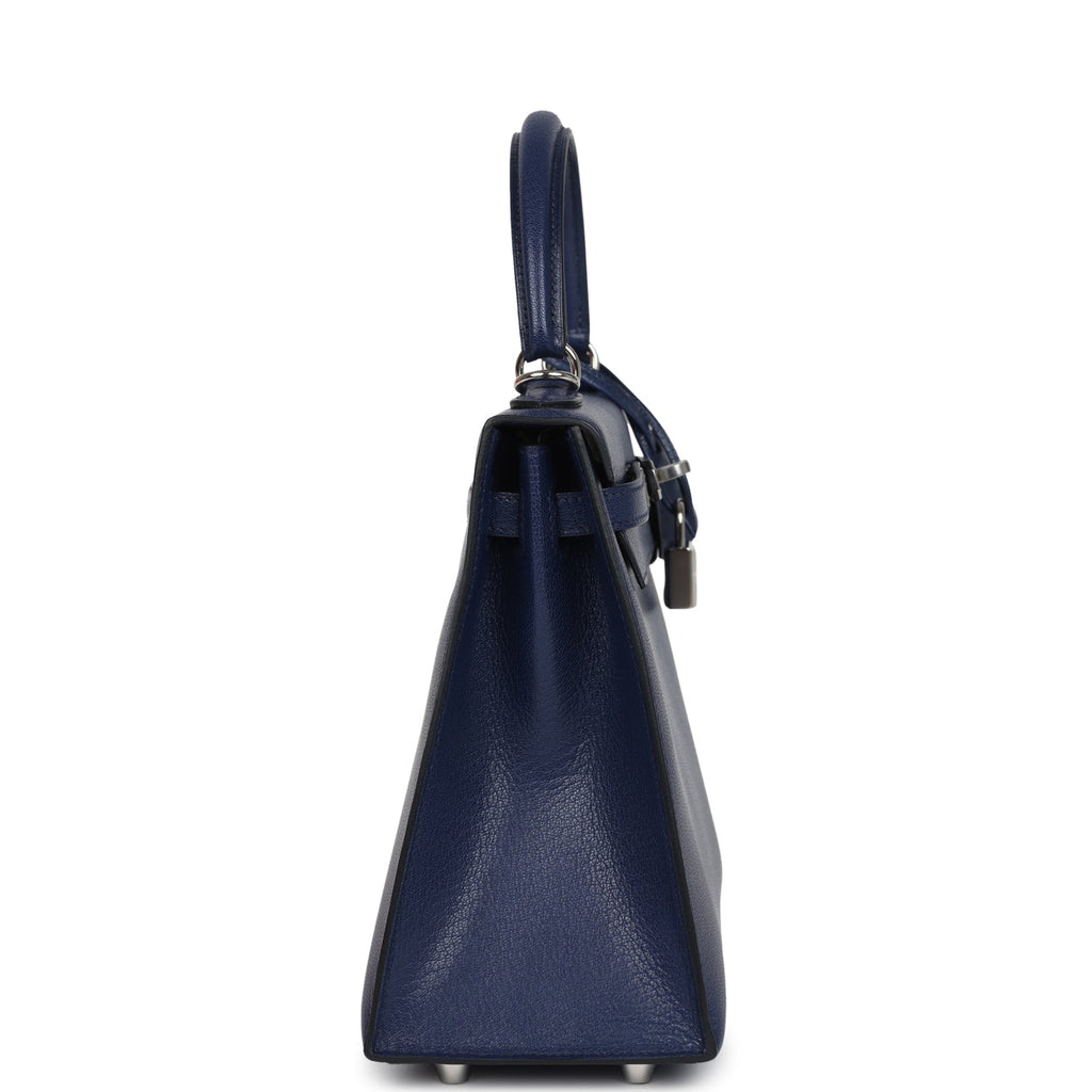 Hermes Kelly Sellier 25 Bleu Saphir Chevre Chamkila Palladium Hardware - Image 4
