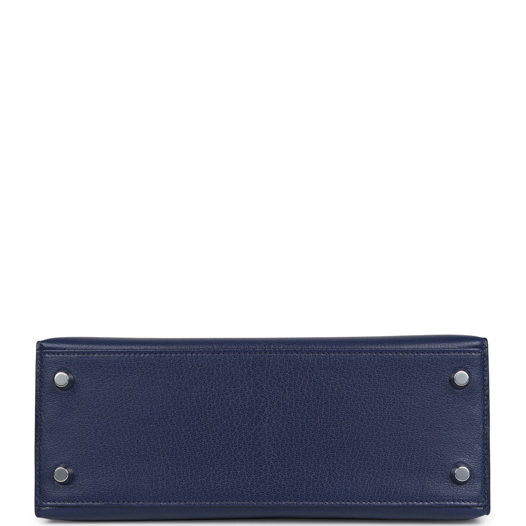 Hermes Kelly Sellier 25 Bleu Saphir Chevre Chamkila Palladium Hardware - Image 7