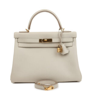 Pre-owned Hermes Kelly Retourne 32 Beton Evercolor Gold Hardware
