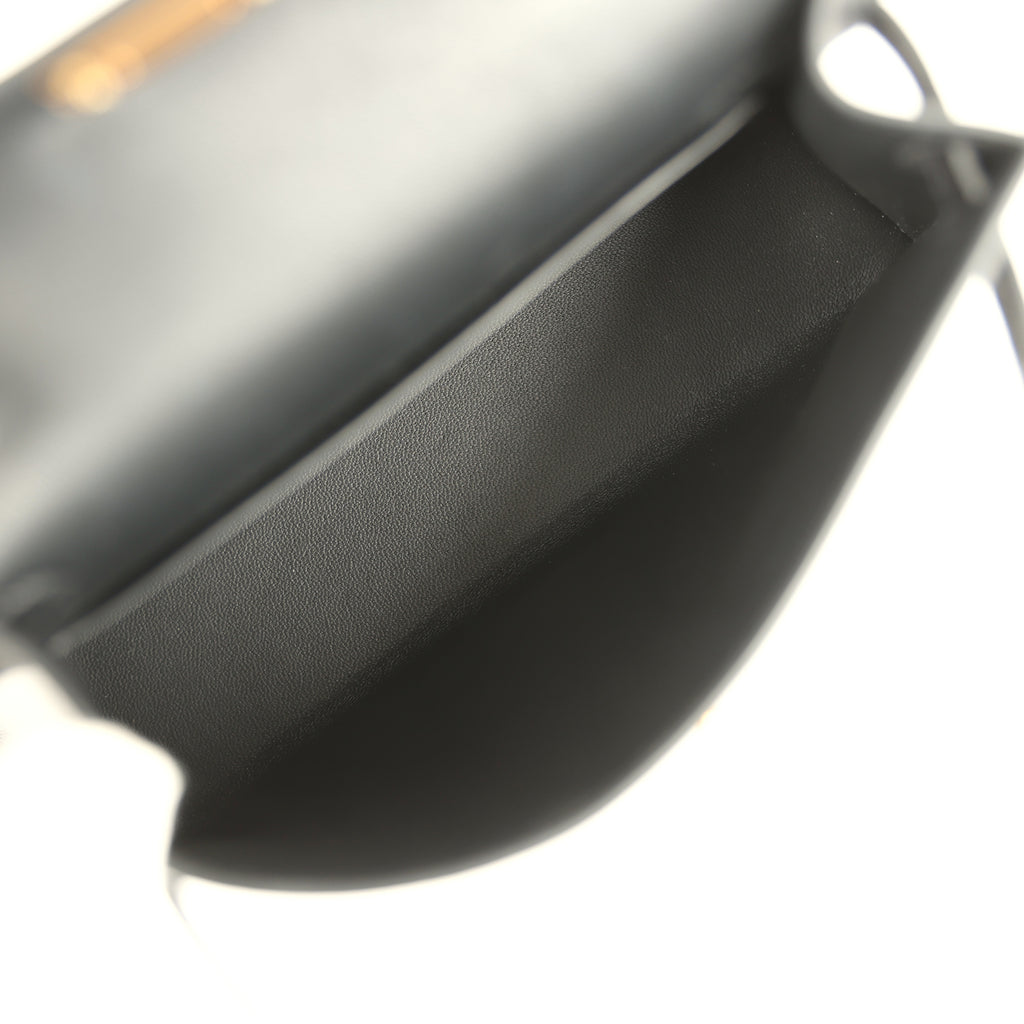 Hermes Kelly Sellier 20 Black Madame and Shiny Alligator Touch Gold Hardware - Image 9