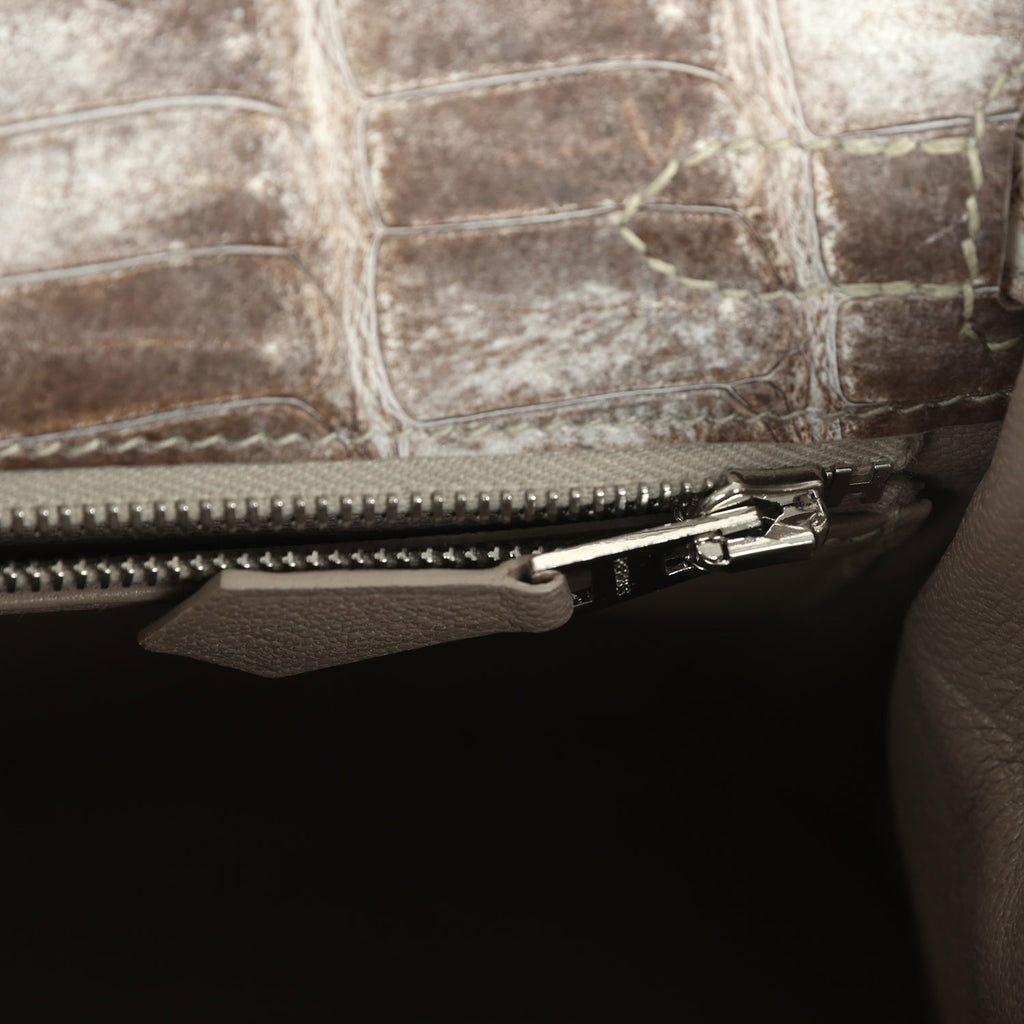 Hermes Kelly Retourne 25 Himalaya Niloticus Crocodile Palladium Hardware - Image 10