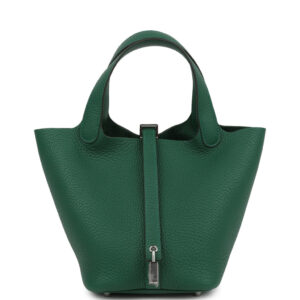 Hermes Picotin Lock 18 Vert Moyen Clemence Palladium Hardware