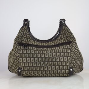 Fendi Bicolor FF Zucchino Vachetta Shoulder Bag