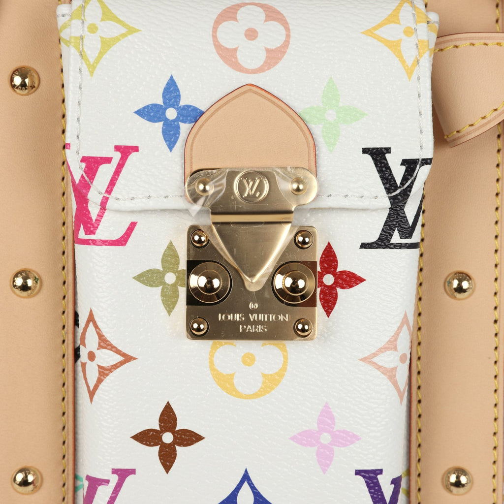 Louis Vuitton X Murakami Keepall Bandouliere 45 White Monogram Multicolored Gold Hardware - Image 10