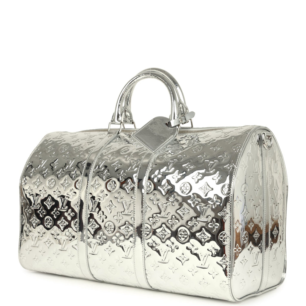 Louis Vuitton Keepall Bandouliere 50 Silver Monogram Miroir Silver Hardware - Image 6