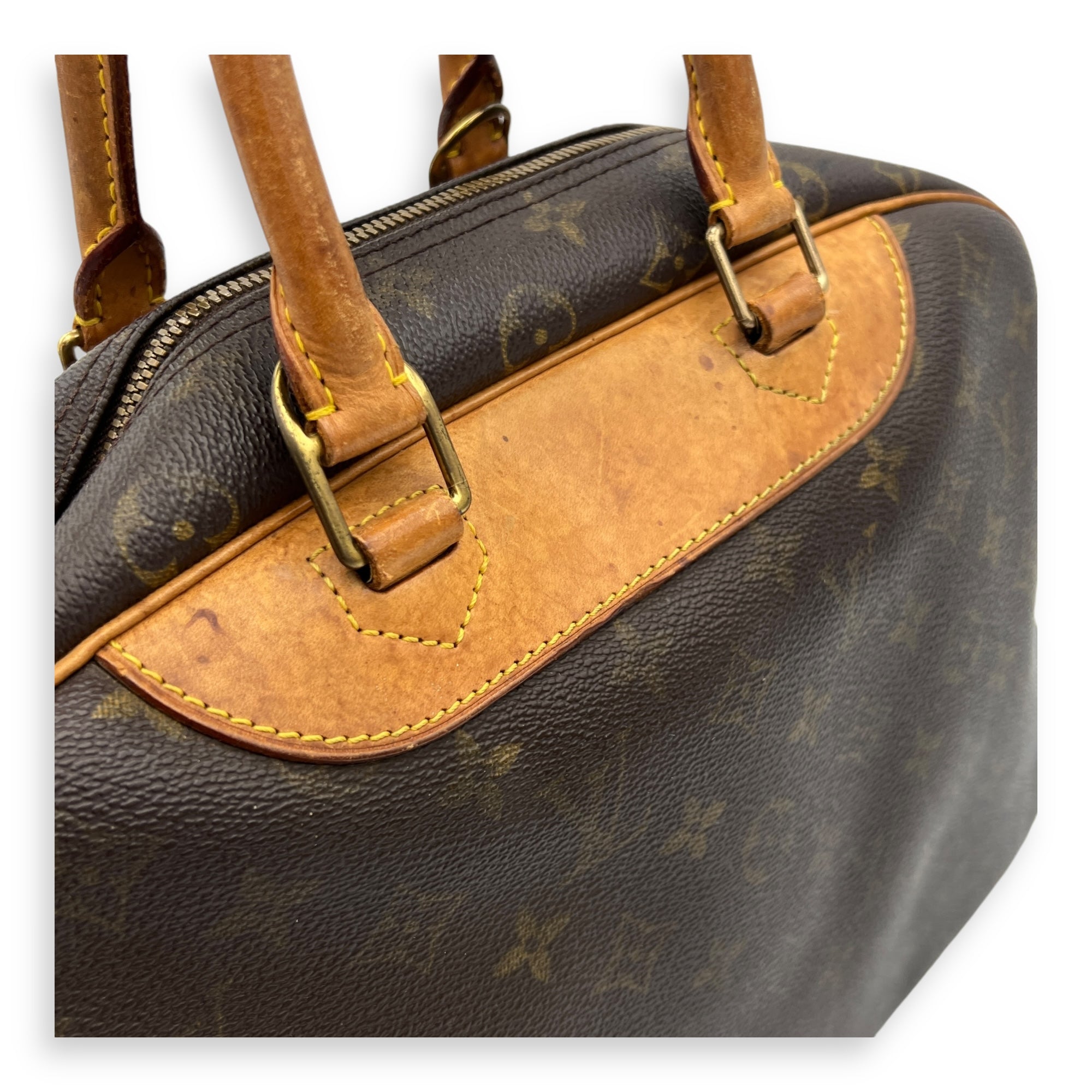 Deauville Top Handle Bag Brown in Monogram Coated Canvas, Gold hardware - Image 10