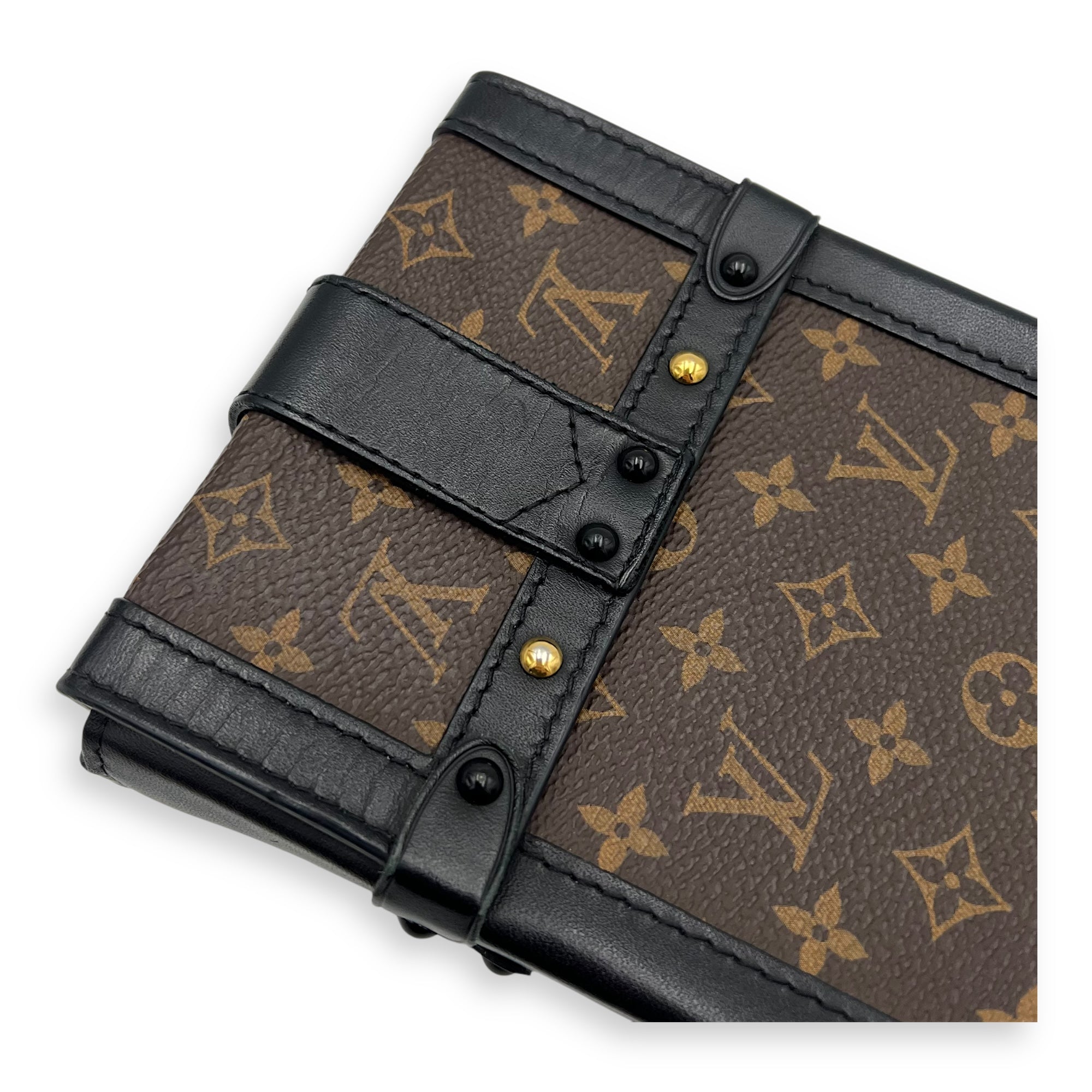 Trunk Vertical Brown Crossbody Bag in Monogram Coated Canvas, Gold hardware - Image 14