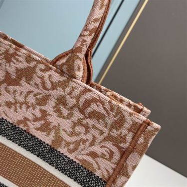 Medium Dior Book Tote Metallic Pink Brocart Embroidery - DB041 - Image 7