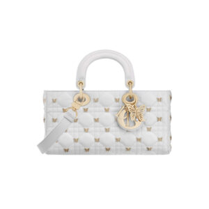 Medium Lady D-Joy Bag White Cannage Lambskin - Repbags.ru