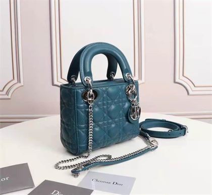 Micro Lady Dior bag Cloud Blue Cannage Lambskin - DB030 - Image 4
