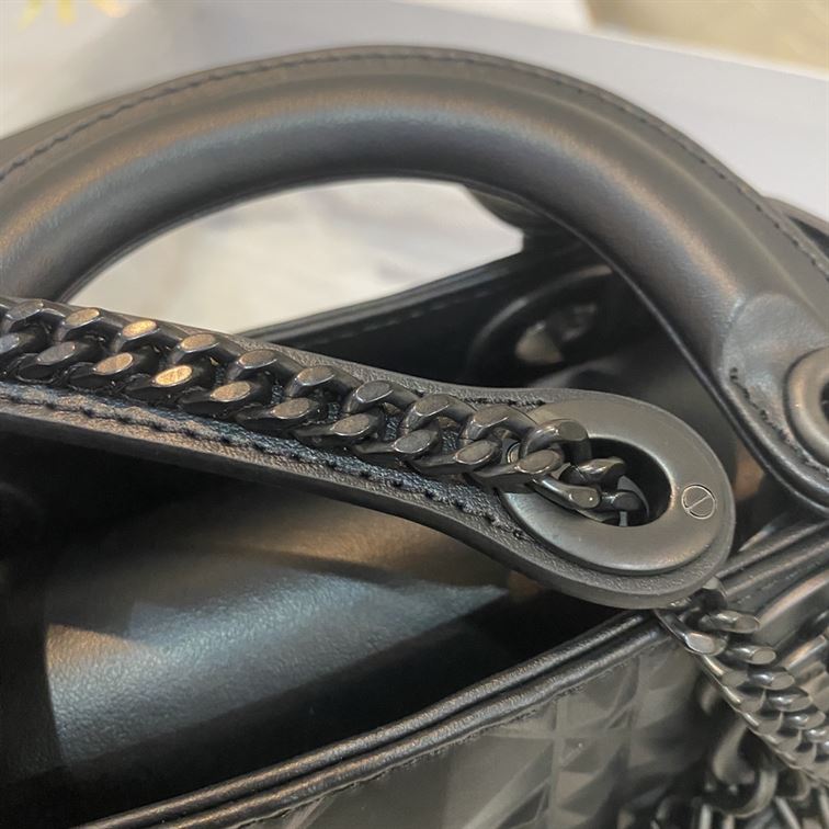 Mini Lady Dior Bag Black Cannage Calfskin - Image 6