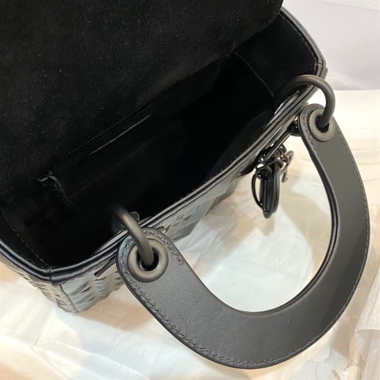 Mini Lady Dior Bag Black Cannage Calfskin - Image 8