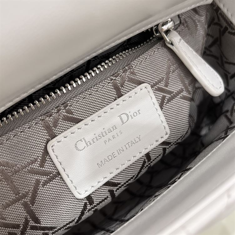 Mini Lady Dior Bag Latte Cannage Lambskin - Image 9