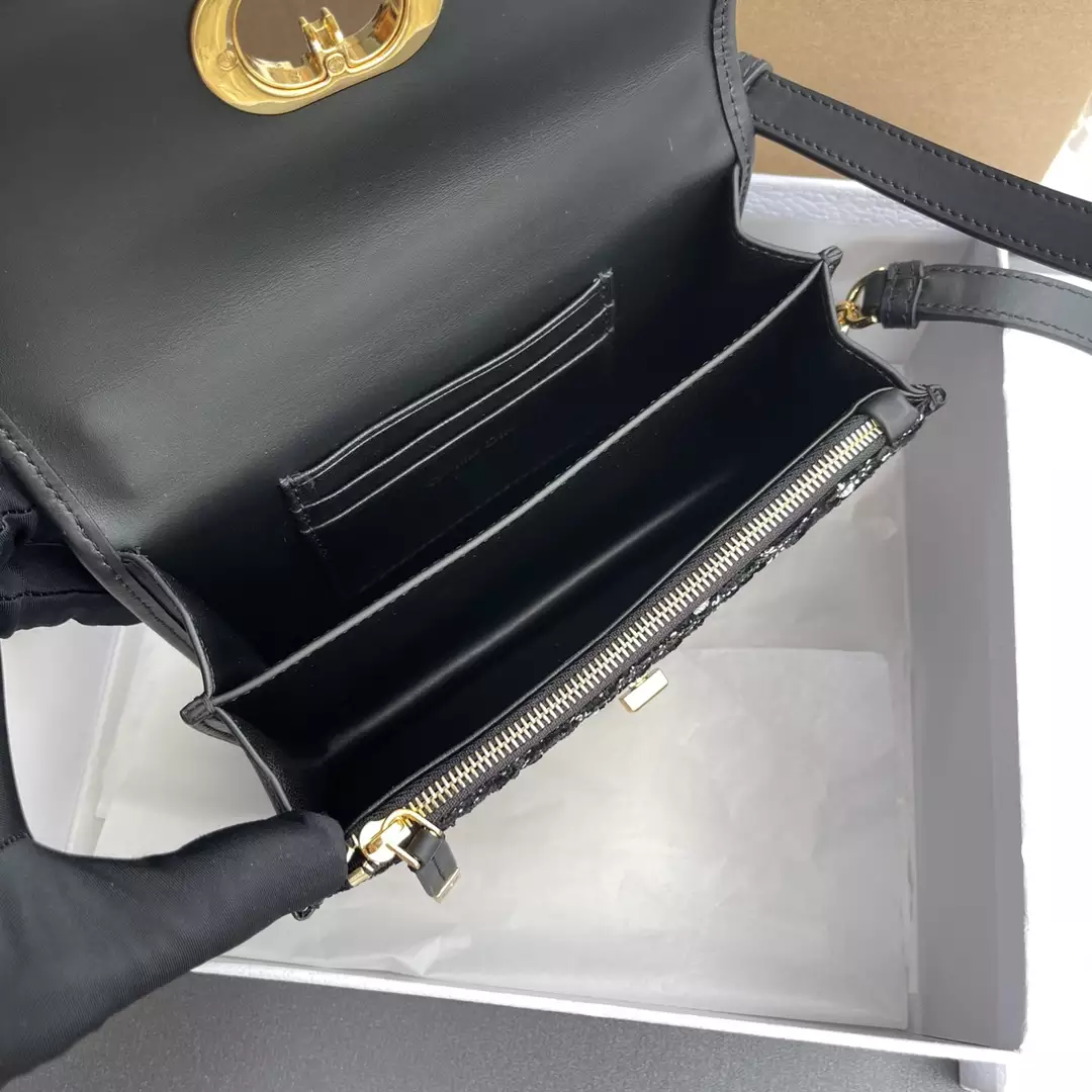 Miss Caro Mini Bag Black Cannage Tweed - Repbags.ru - Image 5