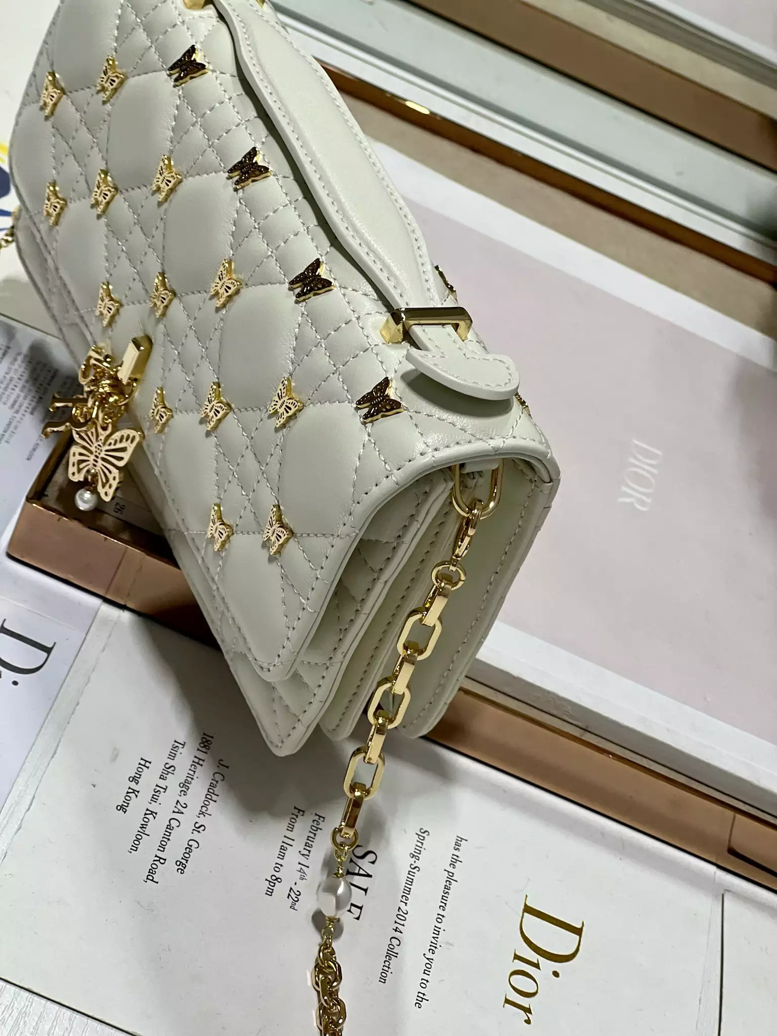 My Dior Mini Bag White Cannage Lambskin - Repbags.ru - Image 4