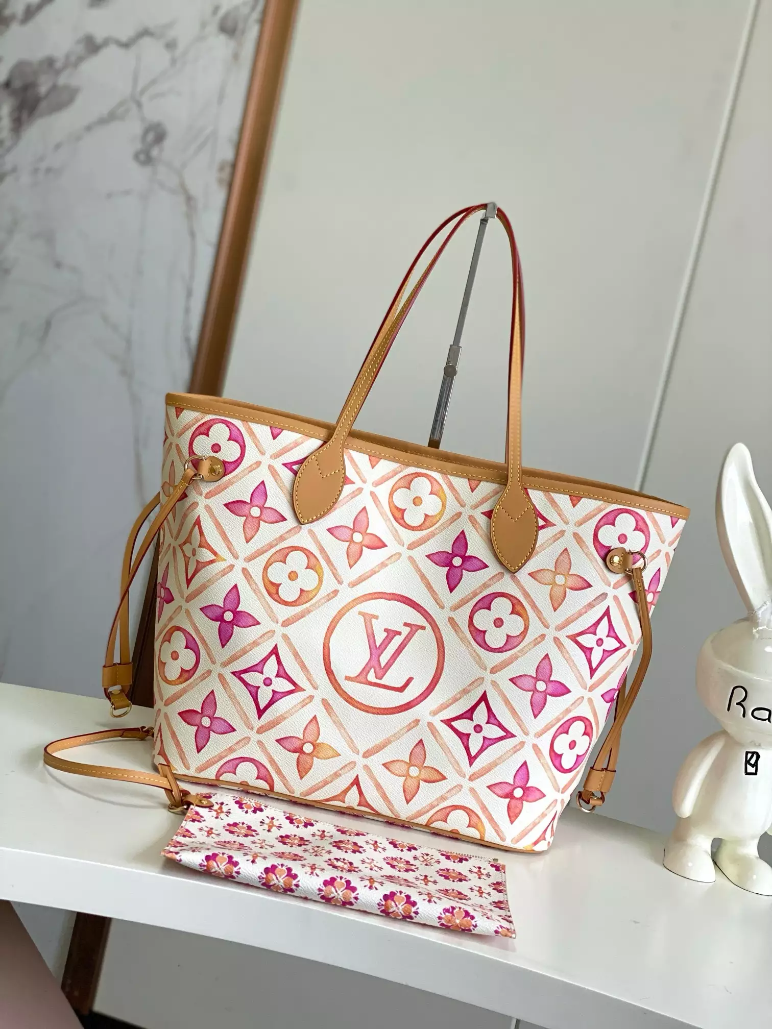 Neverfull MM Coral Monogram Tiles Canvas - Repbags.ru - Image 3