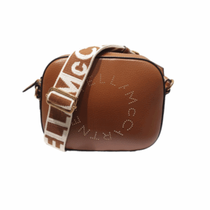 Stella Mccartney Camel Stud Logo Camera Crossbody Bag
