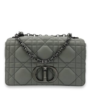 Caro Medium Grey Shoulder Bag in Lambskin, Silver hardware
