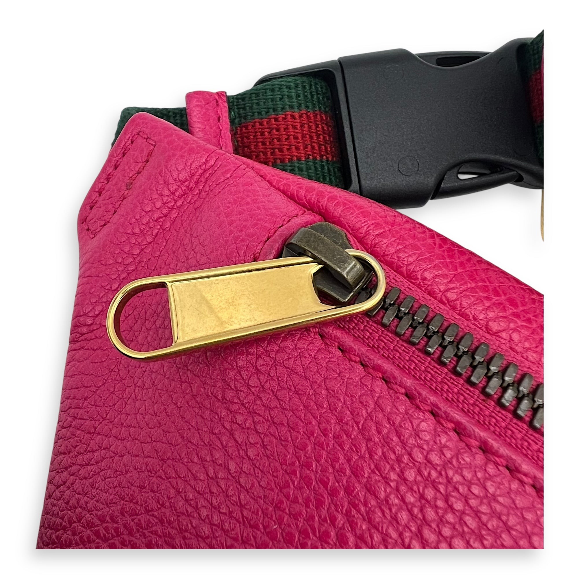 Logo Belt Bag Pink in Calfskin, Gold hardware - Image 9