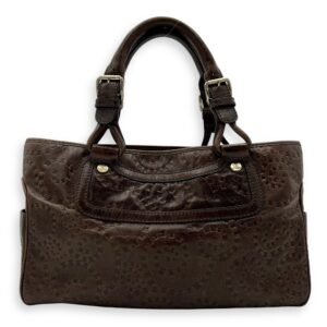 Boogie Top Handle Bag Brown in Calfskin, Gold hardware