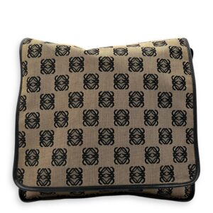 Anagram Crossbody Bag Brown in Jacquard, Silver hardware