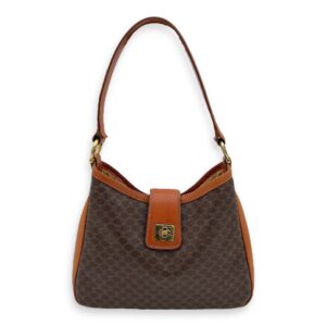 Vintage Macadam Shoulder Bag Brown in Coated Canvas, Gold hardware