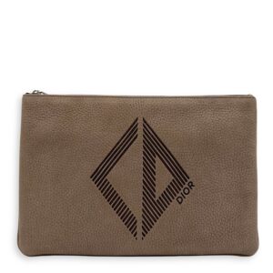 Clutch Clutch Small Brown in Calfskin, Silver hardware