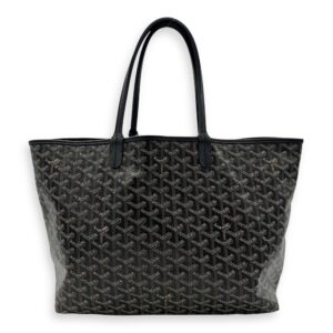 Saint Louis Tote Bag PM Black in Coated Canvas, Silver hardware