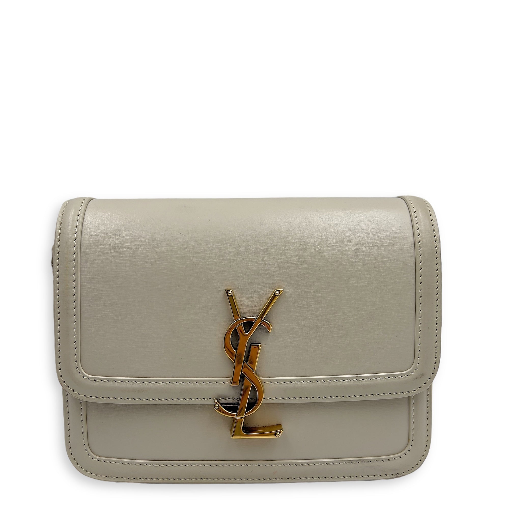 Solferino Shoulder Bag White in Calfskin, Gold hardware