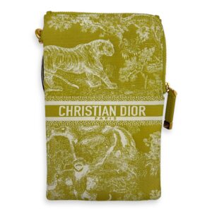 Travel Green Multifunctional Pouch in Calfskin, Gold hardware