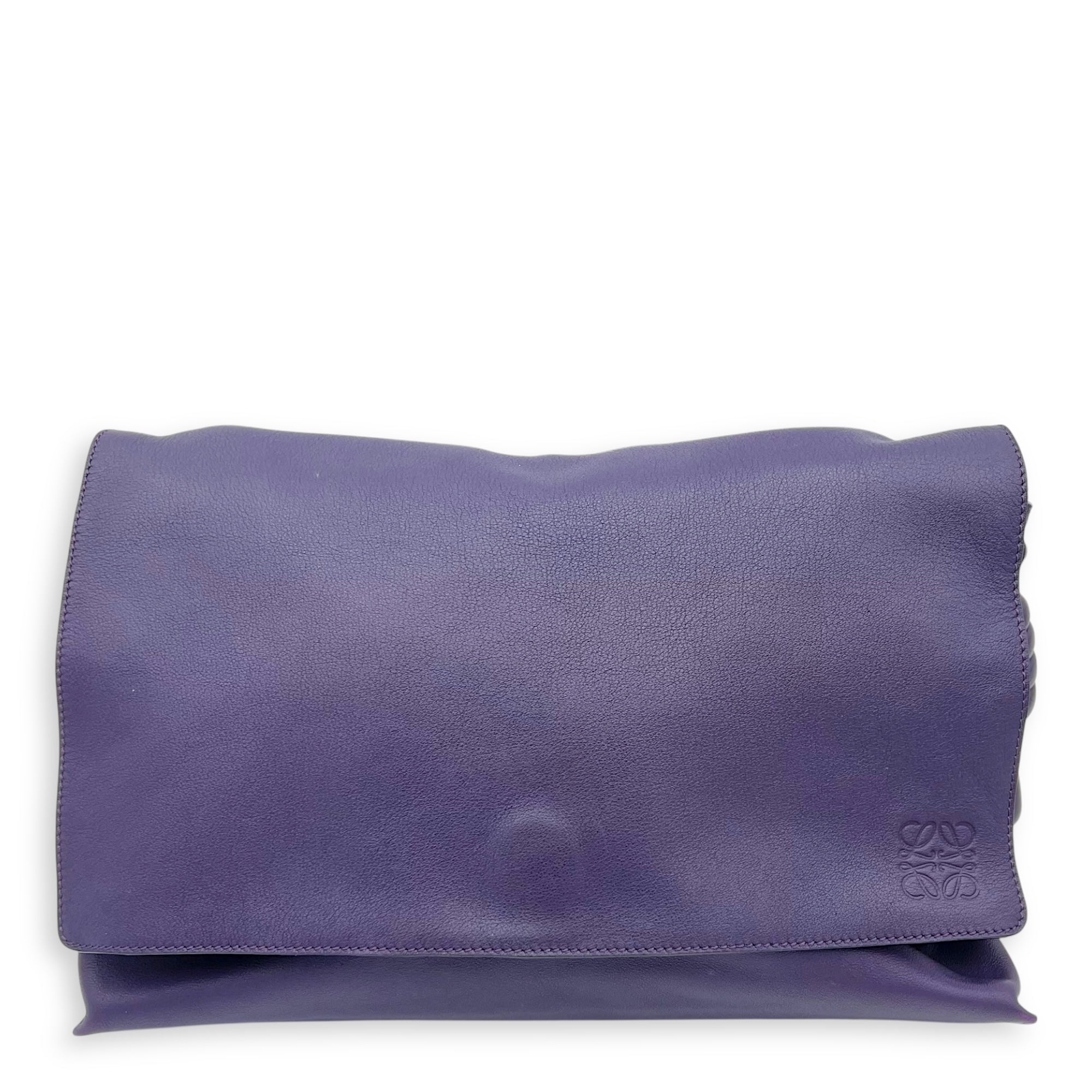 Flamenco Shoulder Bag Purple in Lambskin, Silver hardware