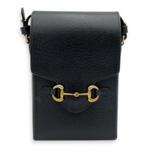 Horsebit 1955 Crossbody Bag Super Mini Black in Calfskin, Gold hardware