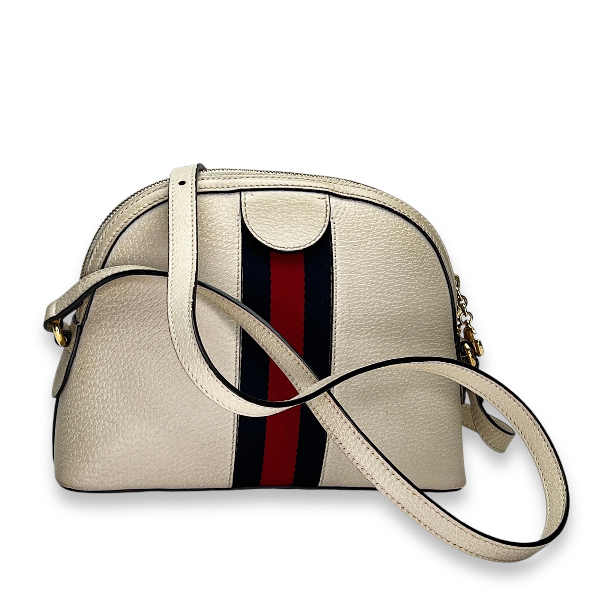 Ophidia Small Crossbody bag in Calfskin, Gold Hardware - Image 3