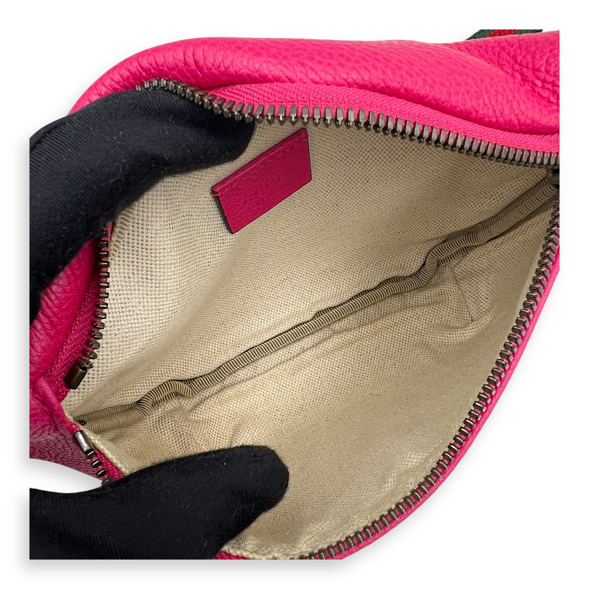 Logo Belt Bag Pink in Calfskin, Gold hardware - Image 8