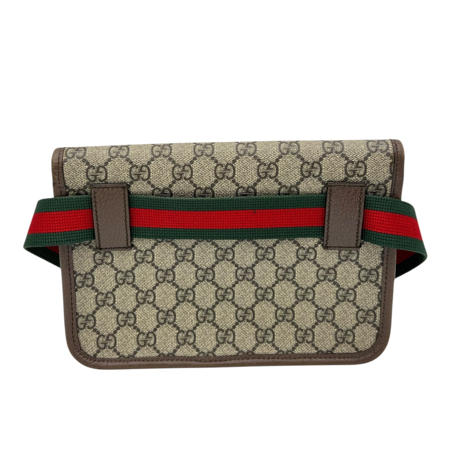 Ophidia Belt Bag Grey in Coated Canvas, Gold hardware - Image 3