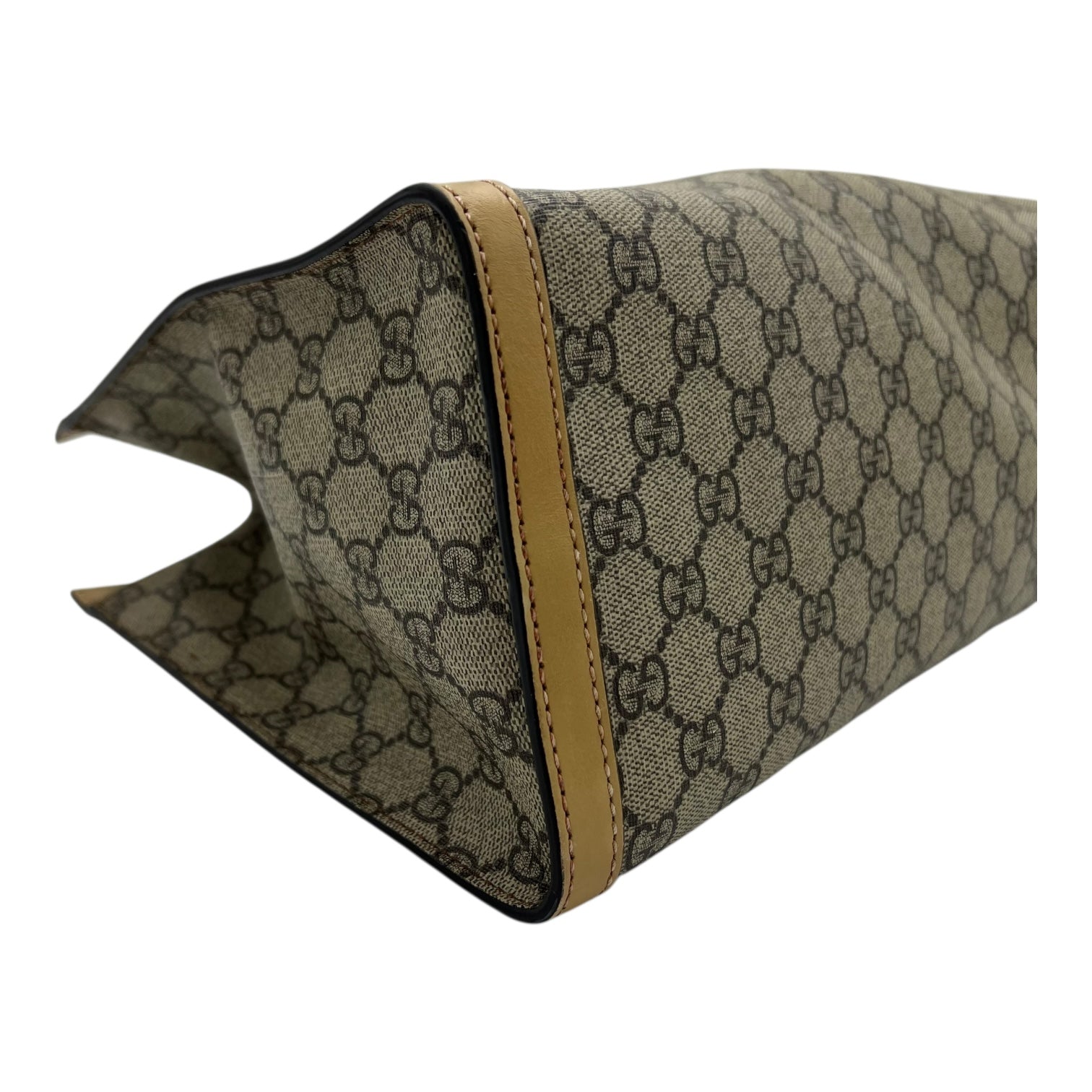 Padlock Tote Bag Beige in Coated Canvas, Gold hardware - Image 11