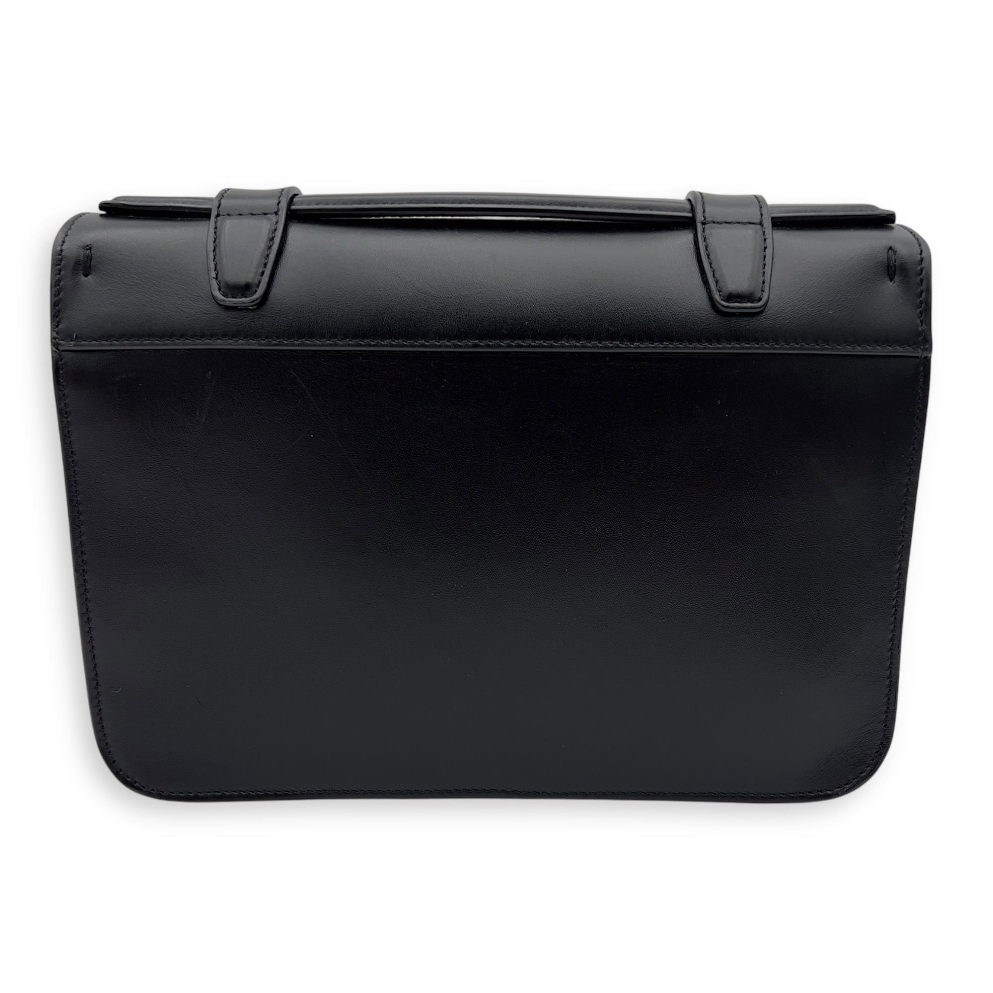 Satchel Crossbody Bag Black in Calfskin, Gold hardware - Image 3