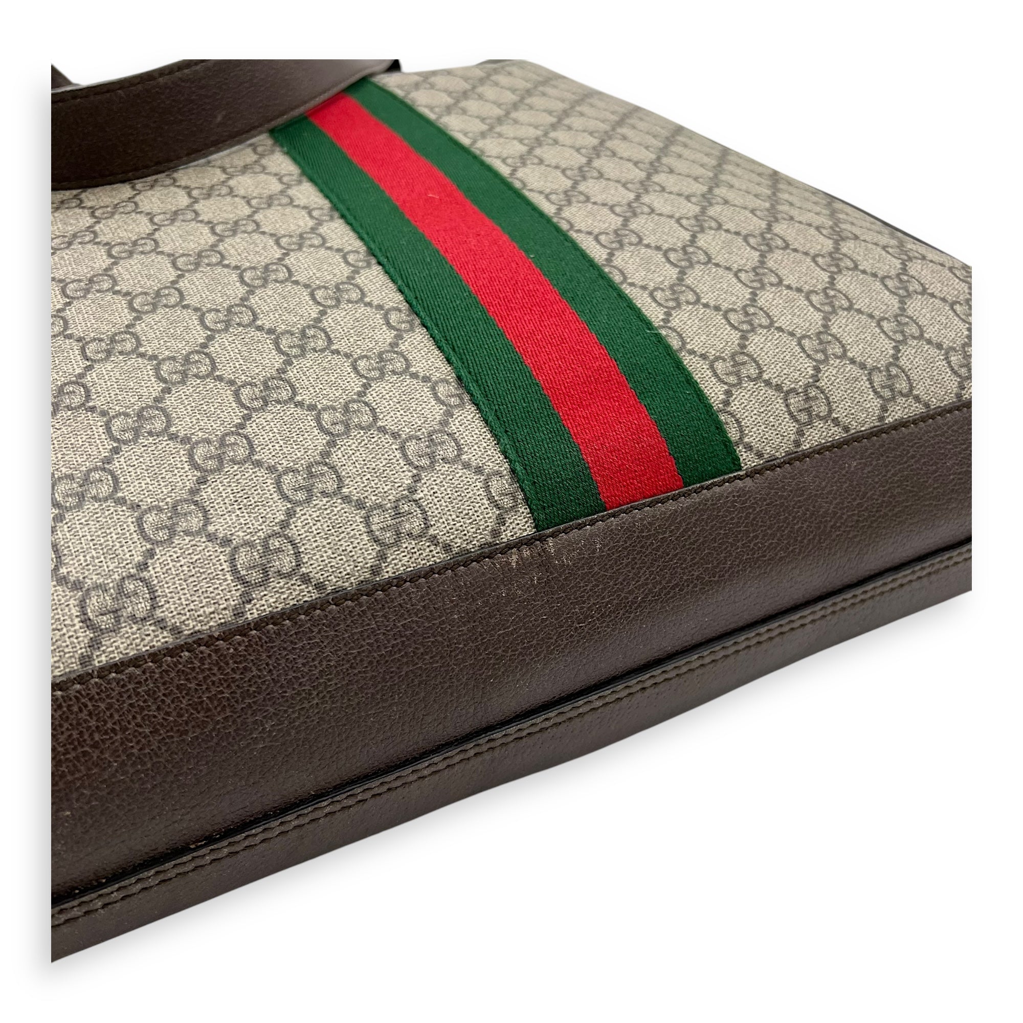 Ophidia Tote Bag Brown in Coated Canvas, Gold hardware - Image 13