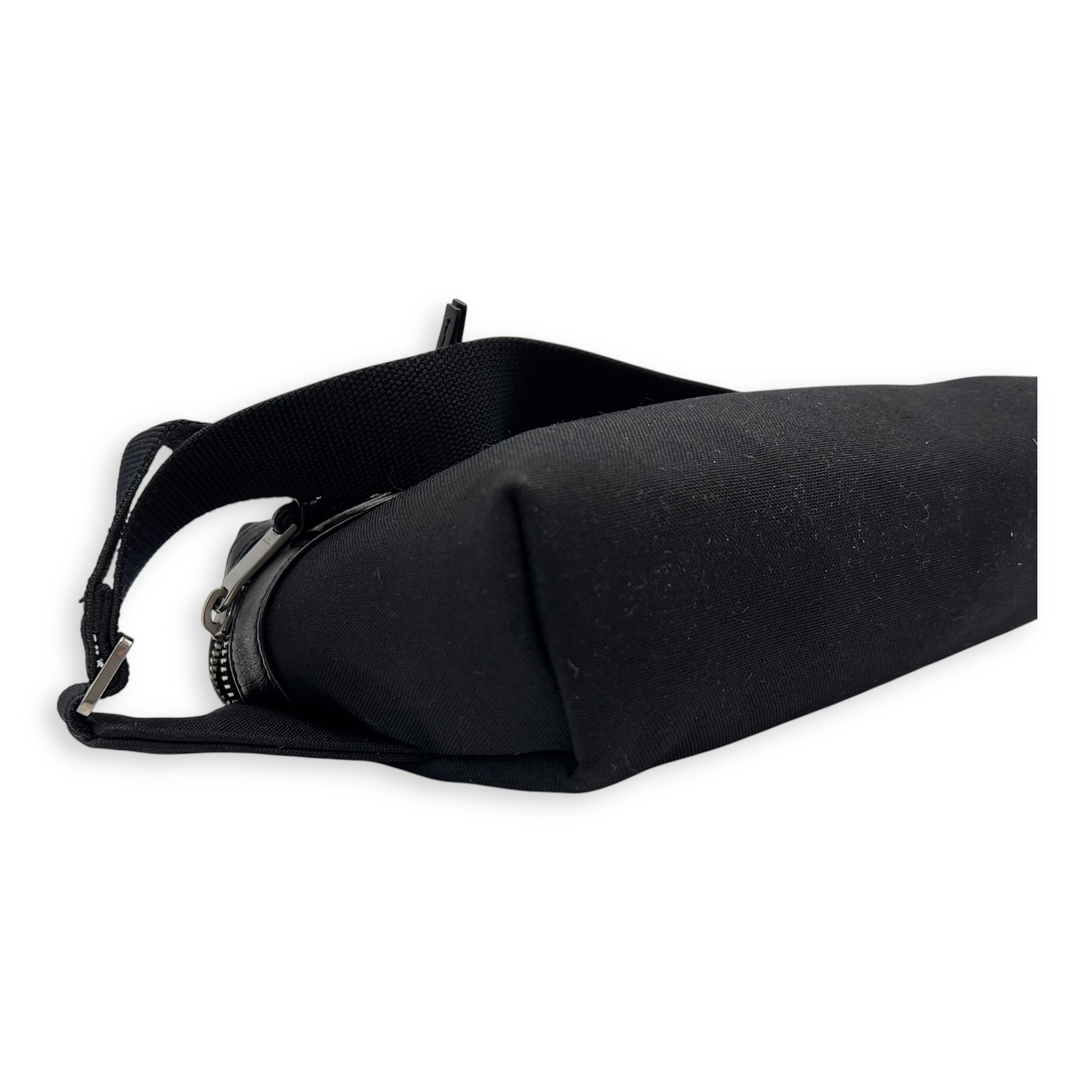 City Belt Bag Black in Canvas, Silver hardware - Image 8