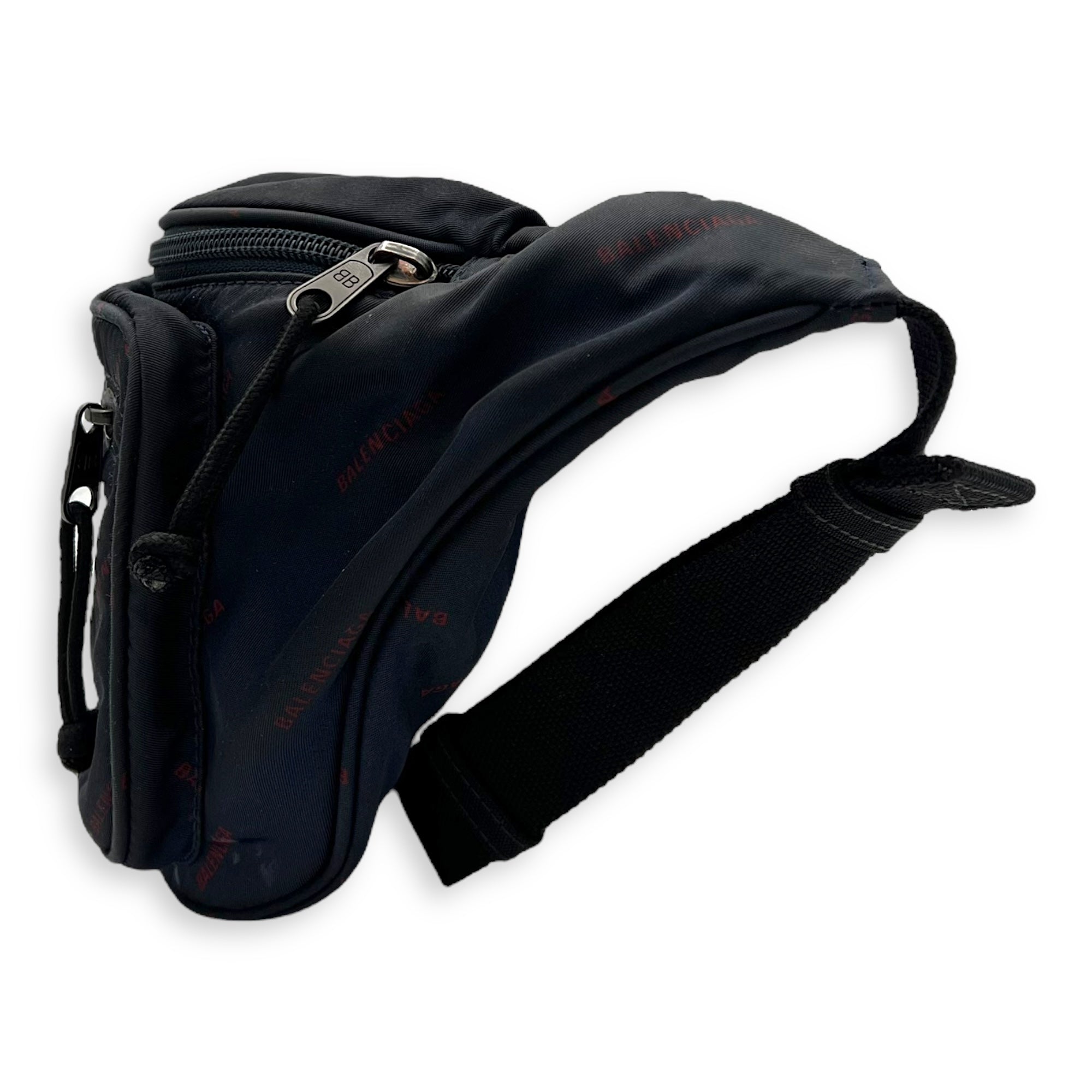 Logo Blue Belt Bag in Nylon, Silver hardware - Image 4