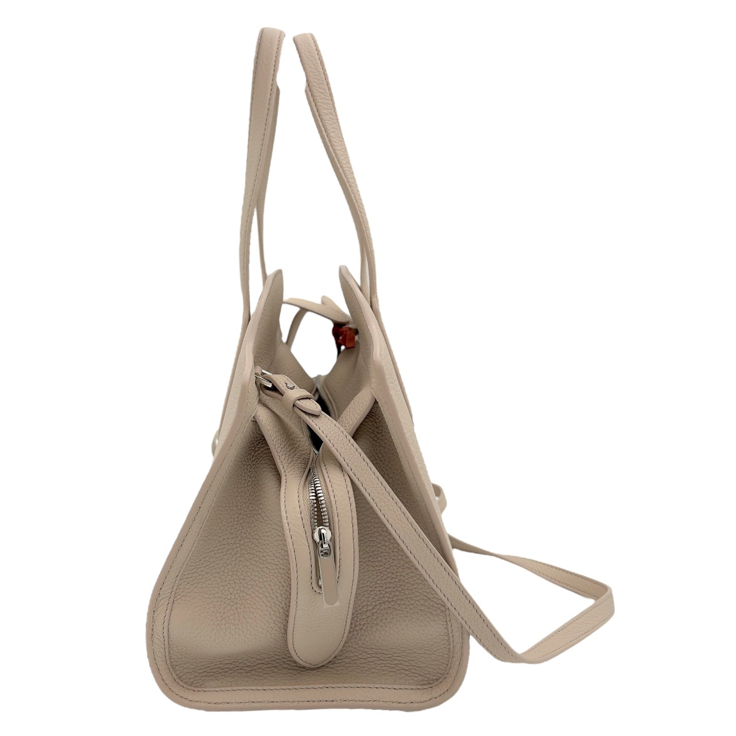 Sesia Top Handle Bag Ecru white in Calfskin, Silver hardware - Image 4