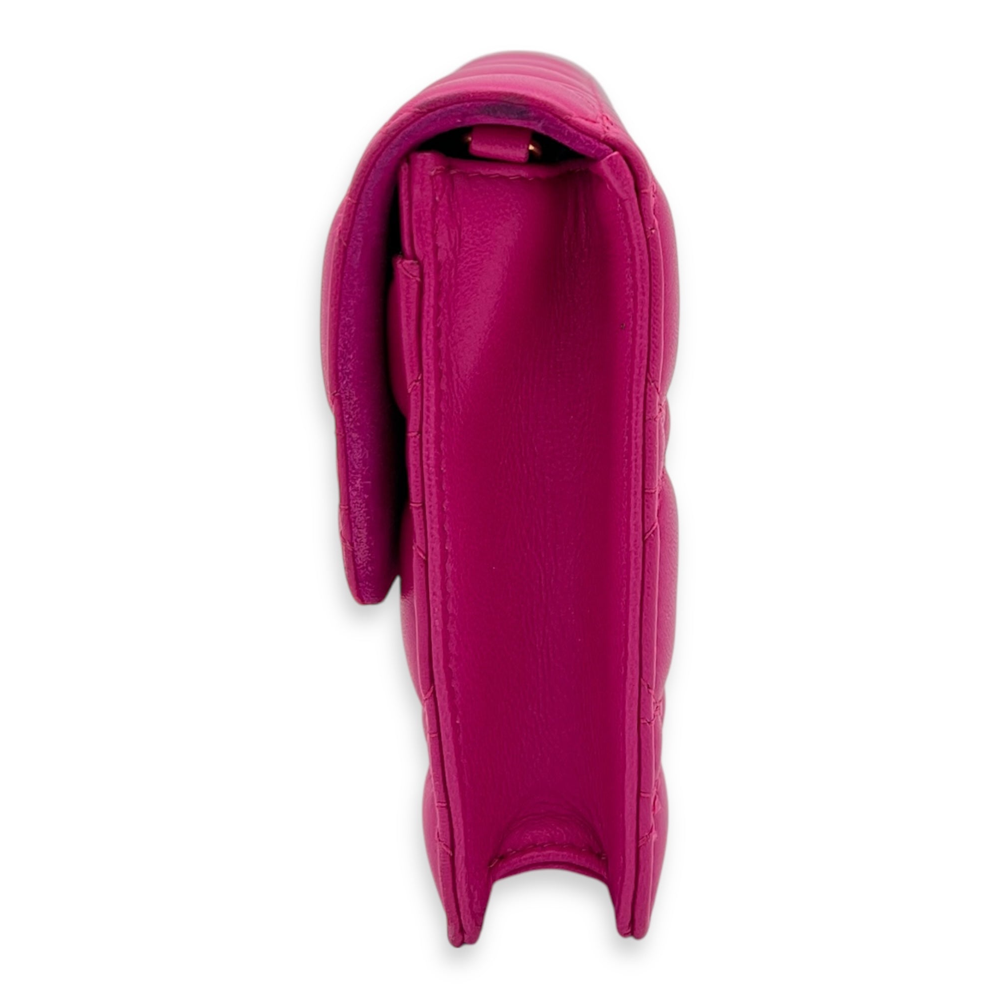 DiorAddict Shoulder Bag Pink in Lambskin, Gold hardware - Image 4